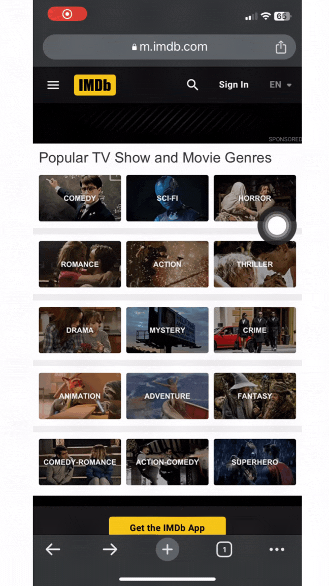 Ví dụ lỗi responsive giữa các trang