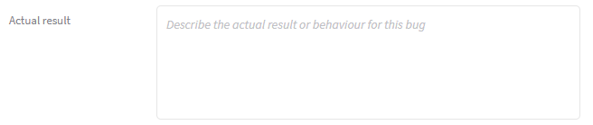 Trường Actual Result trong form